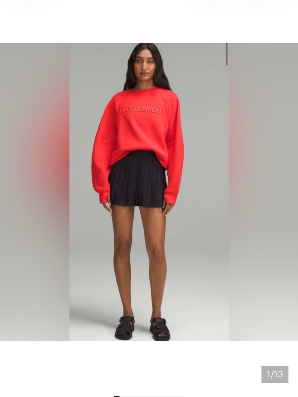 lululemon Women’s Red Scuba Oversized Pullover Crewneck Sweatshirt - Wordmark